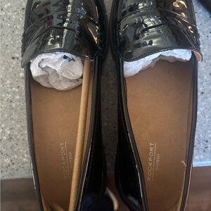 Rockport Black Patent Leather Penny Loafers